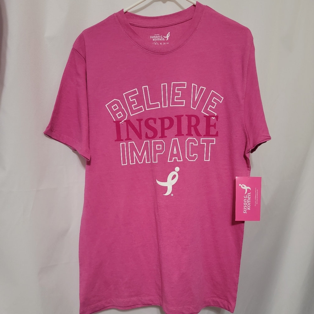 Susan G Komen pink support tee size medium NWT